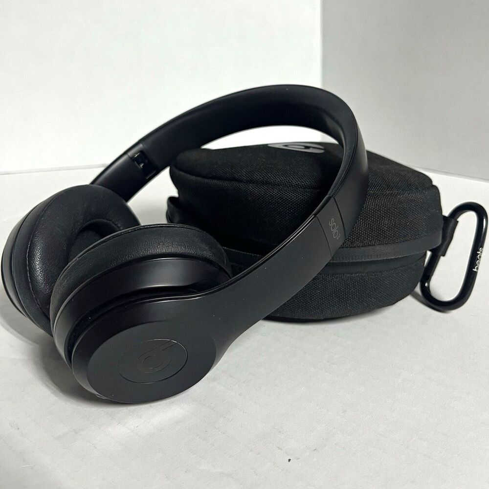 Beats Solo3 Wireless Bluetooth On-Ear Headphones Black w/ Case Foldable WORKS